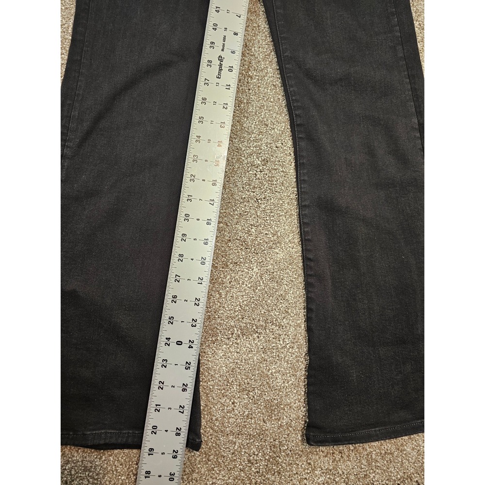 American Eagle Next Level Stretch High Waisted Flare Jeans Black Button Fly 4R - Picture 16 of 16